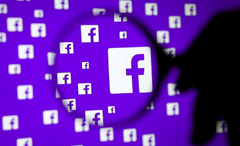 Facebook logos with purple background