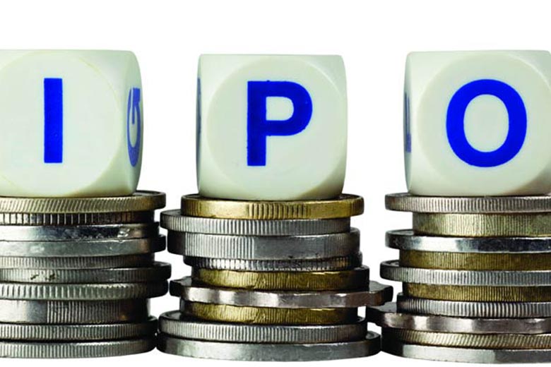 IPO Over Subscribed dice on top of coins