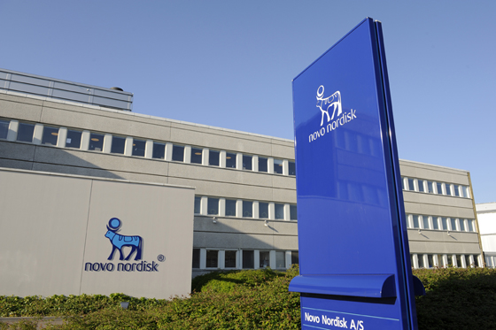 Novo Nordisk sign board in front of Head Office